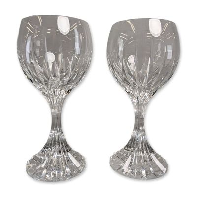 Sale Photo Thumbnail #464: Pair of Baccarat Massena Crystal Wine Glasses