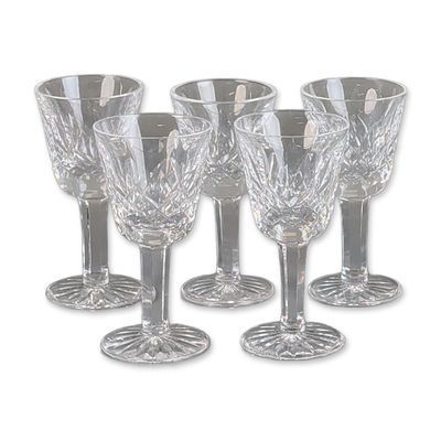 Sale Photo Thumbnail #469: 5pc Waterford Crystal Cordial Stems, Lismore