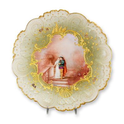 Sale Photo Thumbnail #604: Mansard Paris Belle Epoque Hand-Painted Rococo Revival Cabinet Plate