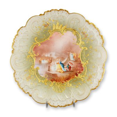 Sale Photo Thumbnail #136: Mansard Paris Belle Epoque Hand-Painted Rococo Revival Cabinet Plate