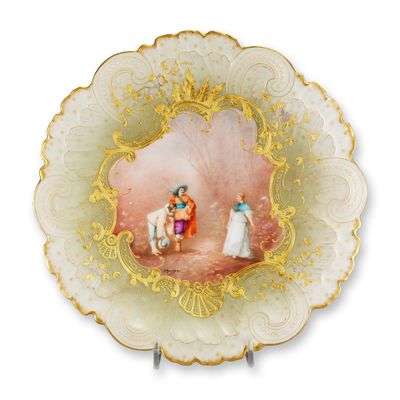 Sale Photo Thumbnail #138: Mansard Paris Belle Epoque Hand-Painted Rococo Revival Cabinet Plate