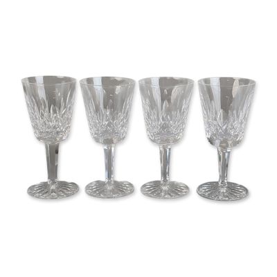 Sale Photo Thumbnail #233: 4pc Waterford Crystal Claret Wine Glasses, Lismore