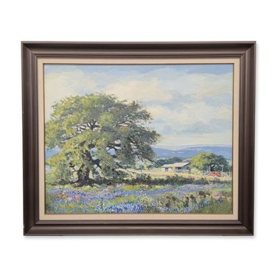 Sale Photo Thumbnail #350: Frank C. Dill (American 1910-2000) Oil on Canvas, Texas Hill Country Landscape, Signed