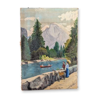 Sale Photo Thumbnail #358: Th. Roll (American 19th-20th century) Oil on Canvas, Valley de Lux, California, Signed