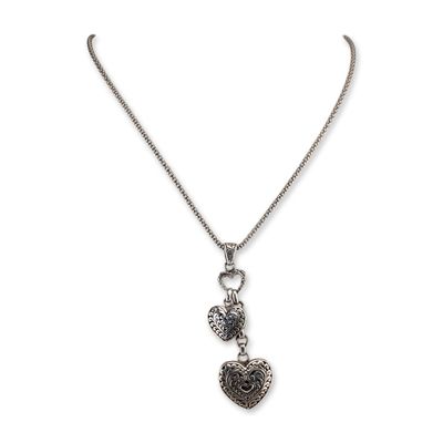 Sale Photo Thumbnail #166: Sterling Silver Triple Heart Pendant Necklace
