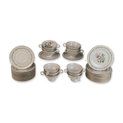 Sale Photo Thumbnail #545: 35pc Theodore Haviland New York Garden Flowers Porcelain Tableware