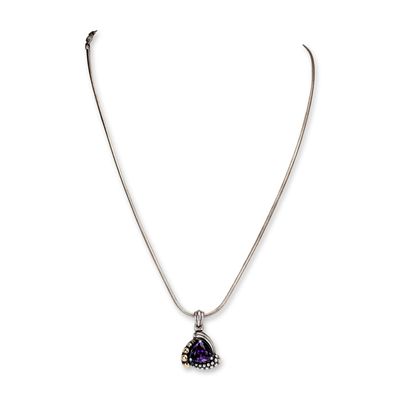 Sale Photo Thumbnail #394: Lagos Sterling Silver and 18K Gold Amethyst Necklace