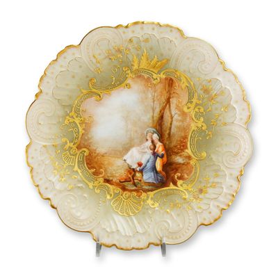 Sale Photo Thumbnail #606: Mansard Paris Belle Epoque Hand-Painted Rococo Revival Cabinet Plate