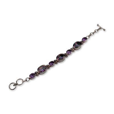 Sale Photo Thumbnail #423: Sterling Silver Mystic Topaz and Amethyst Bracelet