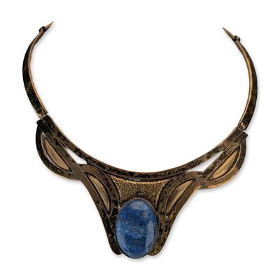 Sale Photo Thumbnail #623: Chilean Morita Gil Metal and Lapis Lazuli Collar Necklace