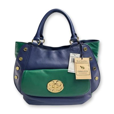 Sale Photo Thumbnail #676: Emma Fox Pebbled Leather Classics Studded Satchel