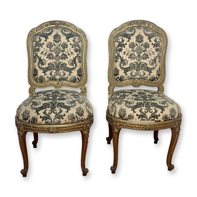 Sale Photo Thumbnail #90: Pair of French Louis XV Style Giltwood Chairs, 19th Century