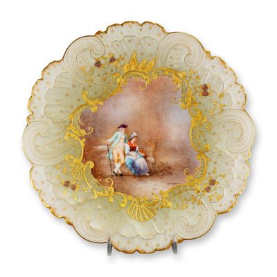 Sale Photo Thumbnail #601: Mansard Paris Belle Epoque Hand-Painted Rococo Revival Cabinet Plate