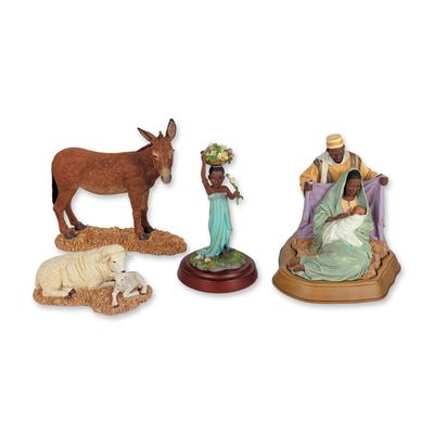 Sale Photo Thumbnail #707: 4pc Thomas Blackshear Ebony Visions Nativity and Holy Family Figurine Group