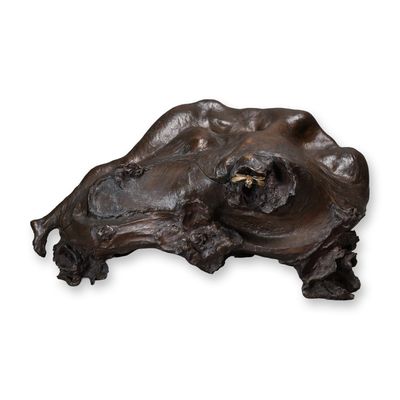 Sale Photo Thumbnail #116: Large Cast Art Nouveau Bronze Box, Nude on Rocks with Key
