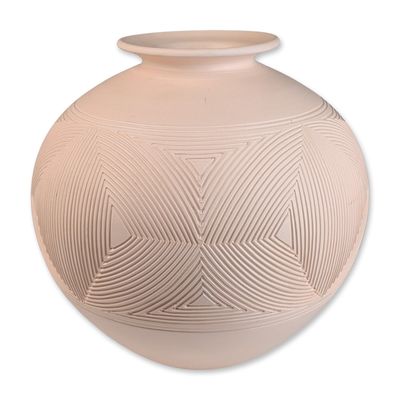 Sale Photo Thumbnail #535: Large Textured Earthenware Incised Geometric Pottery Vessel