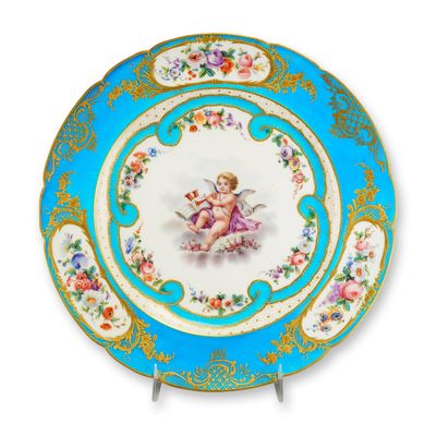Sale Photo Thumbnail #384: French Sevres Rococo Style Porcelain Cabinet Plate