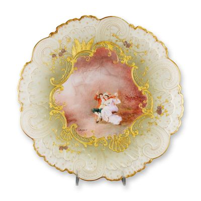 Sale Photo Thumbnail #600: Mansard Paris Belle Epoque Hand-Painted Rococo Revival Cabinet Plate