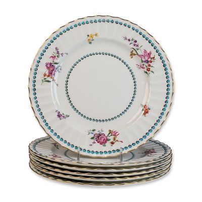 Sale Photo Thumbnail #619: 6pc Royal Worcester Cordelia Bone China Plates