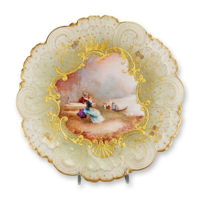 Sale Photo Thumbnail #140: Mansard Paris Belle Epoque Hand-Painted Rococo Revival Cabinet Plate