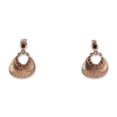 Sale Photo Thumbnail #187: Pair of Rose Gold-Toned Sterling Silver Fan Drop Earrings