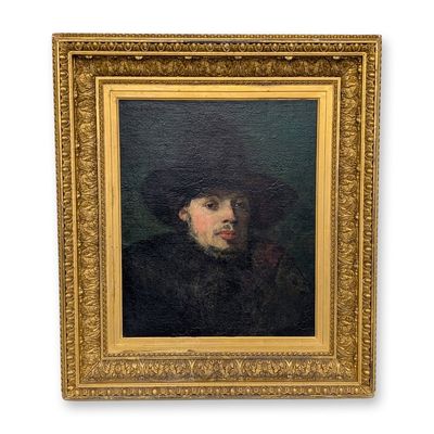 Sale Photo Thumbnail #110: Frank Duveneck (American, 1848-1919), Exhibition Size Oil on Canvas, The Hunchback, Signed