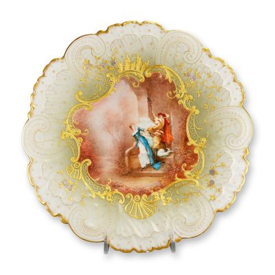 Sale Photo Thumbnail #135: Mansard Paris Belle Epoque Hand-Painted Rococo Revival Cabinet Plate
