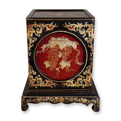 Sale Photo Thumbnail #500: Chinese Lacquer Gilt Box on Square Stand