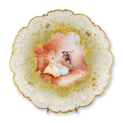 Sale Photo Thumbnail #603: Mansard Paris Belle Epoque Hand-Painted Rococo Revival Cabinet Plate