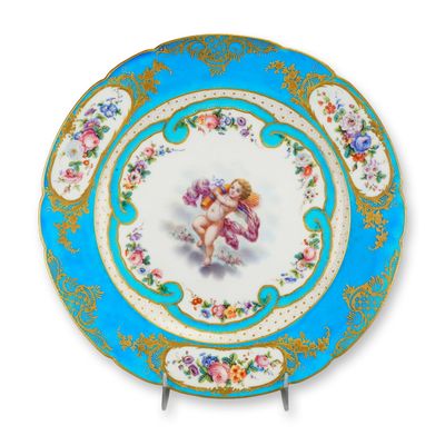 Sale Photo Thumbnail #385: French Sevres Rococo Style Porcelain Cabinet Plate