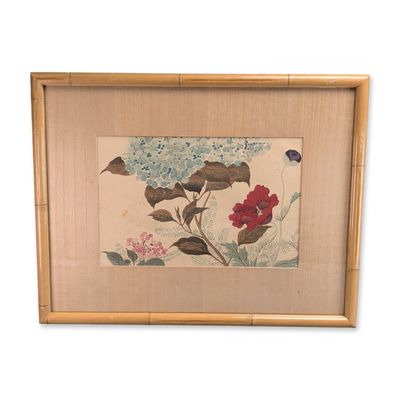 Sale Photo Thumbnail #268: After Sakai Hoitsu (Japanese, 1761-1828) Woodcut on Paper, A Frothy Poppy