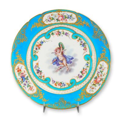 Sale Photo Thumbnail #383: French Sevres Rococo Style Porcelain Cabinet Plate