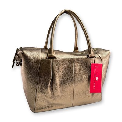 Sale Photo Thumbnail #210: Elaine Turner Metallic Pebbled Leather Satchel