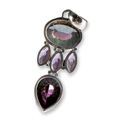 Sale Photo Thumbnail #193: Mystic Topaz and Amethyst Sterling Silver Pendant