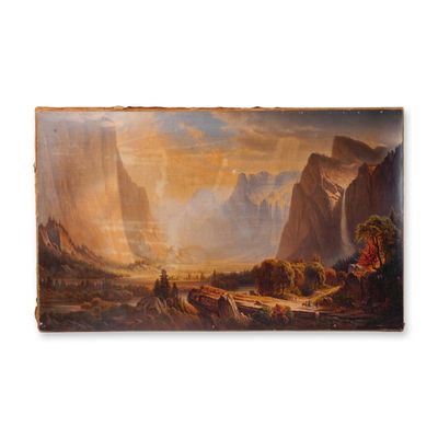 Sale Photo Thumbnail #112: After Thomas Hill (American 1829-1908) Chromolithograph on Canvas, L. Prang & Co.