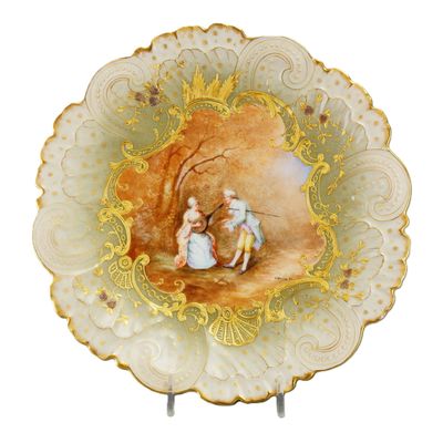 Sale Photo Thumbnail #141: Mansard Paris Belle Epoque Hand-Painted Rococo Revival Cabinet Plate