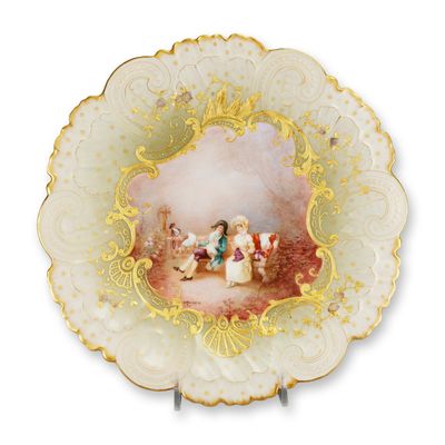 Sale Photo Thumbnail #373: Mansard Paris Belle Epoque Hand-Painted Rococo Revival Cabinet Plate