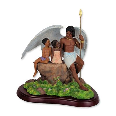 Sale Photo Thumbnail #349: Thomas Blackshear Ebony Visions Under the Shelter of His Wing Sculpture