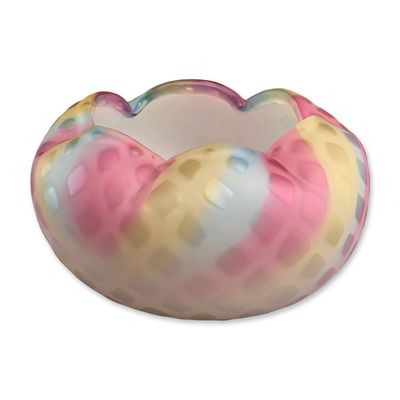 Sale Photo Thumbnail #254: Victorian Rainbow Mother of Pearl Satin Glass Rose Bowl