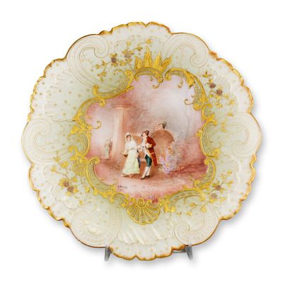 Sale Photo Thumbnail #374: Mansard Paris Belle Epoque Hand-Painted Rococo Revival Cabinet Plate