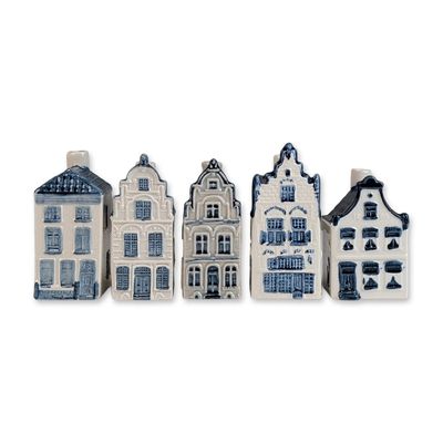 Sale Photo Thumbnail #544: 5pc Rynbende Distilleries KLM Porcelain Delft Blue Houses