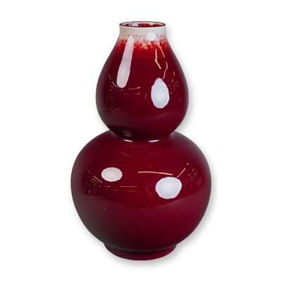 Sale Photo Thumbnail #275: Chinese Double Gourd Ox Blood Glaze Flambe Vase