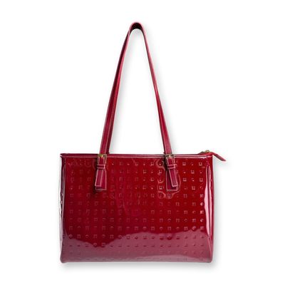 Sale Photo Thumbnail #208: Arcadia Italy Deep Red Patent Leather Satchel