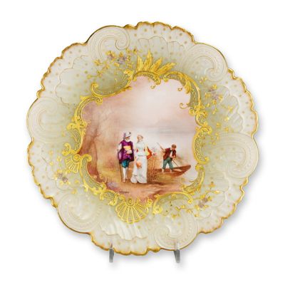 Sale Photo Thumbnail #605: Mansard Paris Belle Epoque Hand-Painted Rococo Revival Cabinet Plate