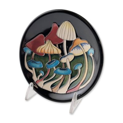 Sale Photo Thumbnail #706: Moorcroft Pottery by Emma Bossons Mushroom Motif Pin Dish