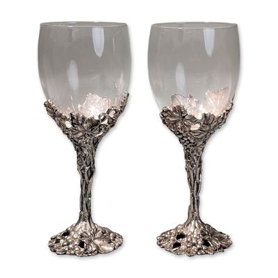 Sale Photo Thumbnail #227: Pair of Arthur Court Grape Wine Goblets