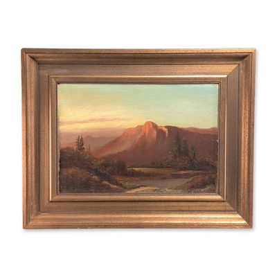 Sale Photo Thumbnail #121: Thaddeus Welch (American, 1844-1919) Tonalist Oil on Canvas, Scene in Marin County, Signed