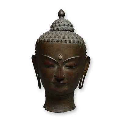 Sale Photo Thumbnail #506: Chinese Bronze Buddha Head