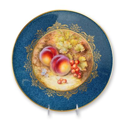 Sale Photo Thumbnail #155: English Royal Worcester Hand-Painted Porcelain Cabinet Plate with Fruit Design, Signed