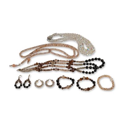 Sale Photo Thumbnail #206: 8pc Collection of Faceted Glass Beaded Jewelry Items